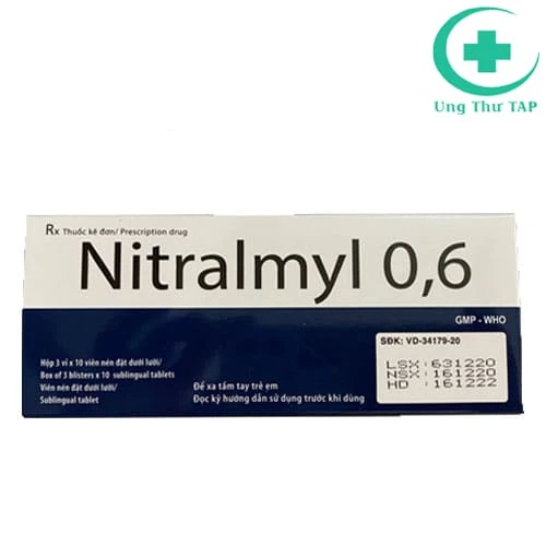 Nitralmyl 0,6 (Nitroglycerin) - Thuốc điều trị đau thắt ngực hiệu quả