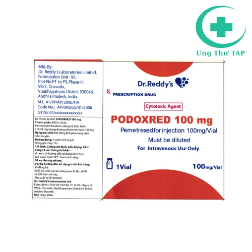Podoxred 100mg - Thuốc trị ung thư phổi hiệu quả của Ấn Độ