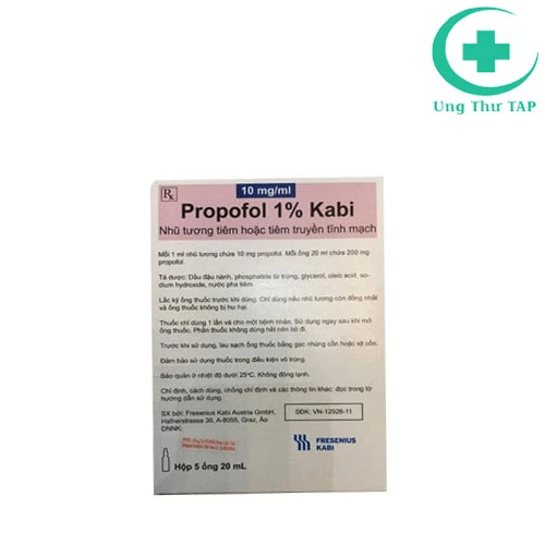 Propofol 1% Kabi - Thuốc gây mê tĩnh mạch hiệu quả