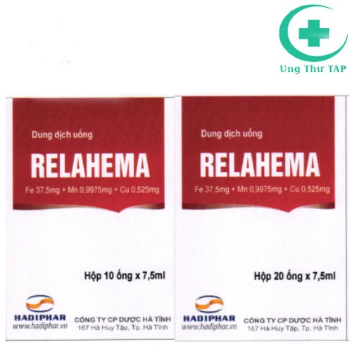 Relahema - Thuốc điều trị điều trị, dự phòng thiếu máu 