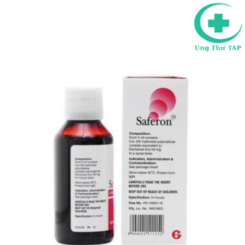 Saferon (Siro) - Điều trị chứng thiếu sắt tiềm ẩn
