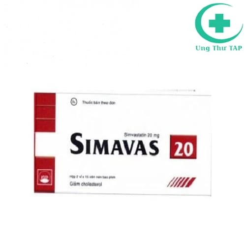 Simavas 20 Pymepharco - Thuốc làm giảm cholesterol