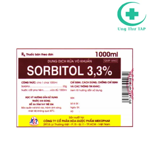 Sorbitol 3,3% 1000ml Mekophar - Dung dịch rửa trong phẫu thuật