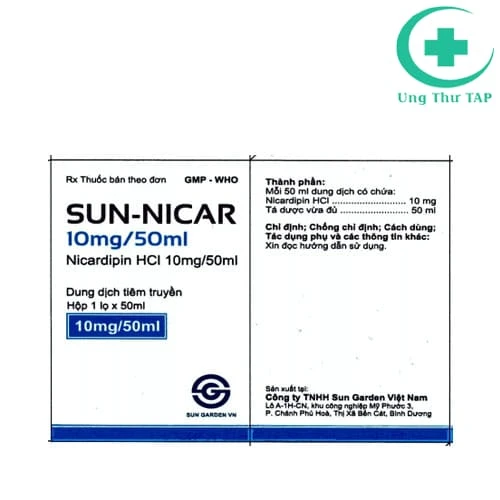Sun-Nicar 10mg/50ml - Thuốc điều trị tăng huyết áp hiệu quả