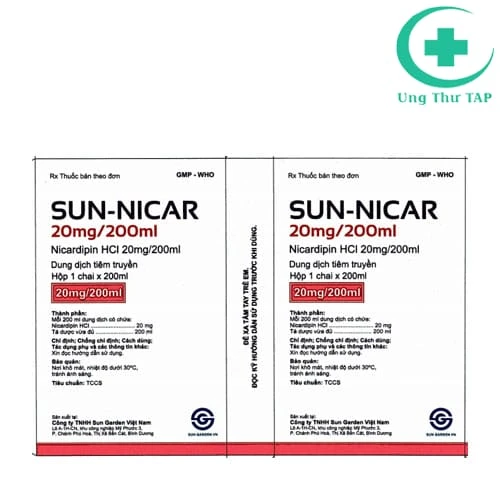 Sun-Nicar 20mg/200ml - Thuốc điều trị đau thắt ngực hiệu quả