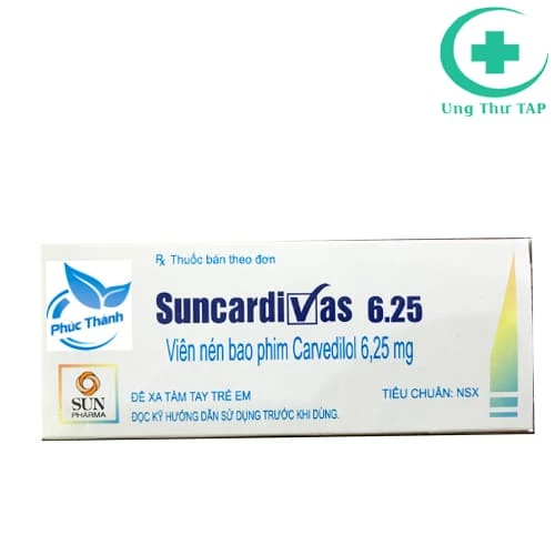Suncardivas 6.25 Sun Pharma - Thuốc điều trị suy tim hiệu quả