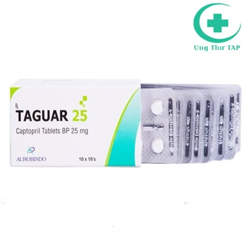 Taguar 25 Aurobindo - Thuốc điều trị huyết áp cao, suy tim