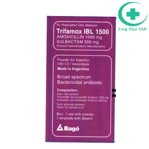 Trifamox IBL 1500 Bago - Thuốc điều trị viêm, nhiễm khuẩn