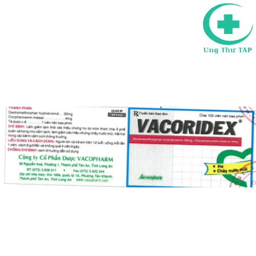 Vacoridex 4mg - Thuốc điều trị ho hiệu quả của dược phẩm Vacopharm