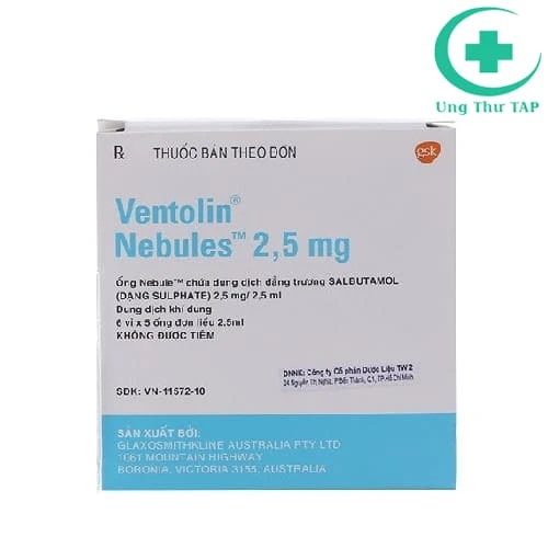 Ventolin Nebules 2.5mg/ 2.5ml - Thuốc điều trị hen phế quản