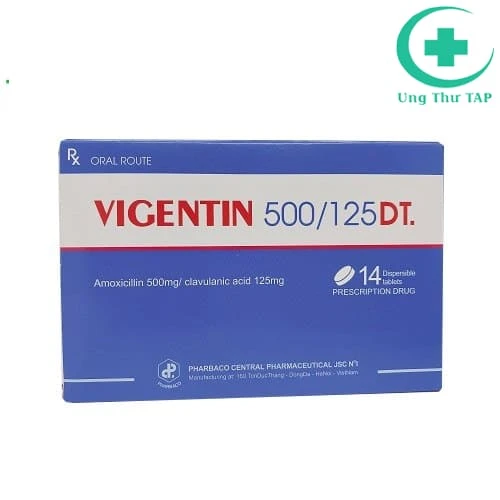 Vigentin 500/125 DT. - Thuốc điều trị nhiễm khuẩn của Pharbaco