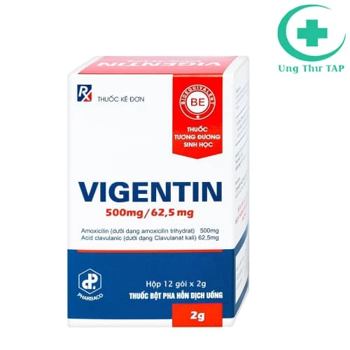 Vigentin 500/62,5 Pharbaco (bột) - Điều trị viêm, nhiễm khuẩn 