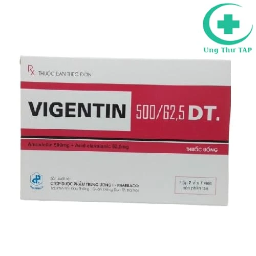 Vigentin 500/62,5DT. - Thuốc điều trị nhiễm khuẩn hiệu quả
