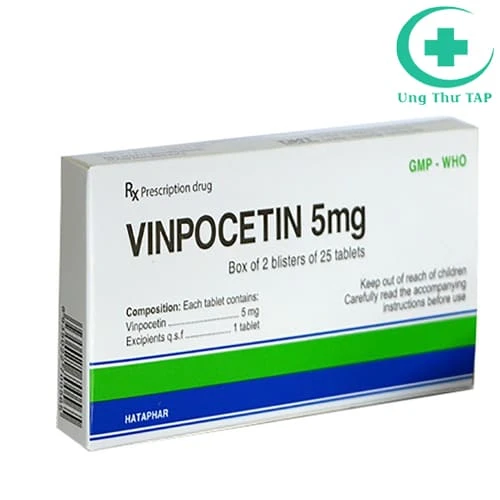 Vinpocetin 5mg Hataphar - Thuốc điều trị rối loạn tuần hoàn não