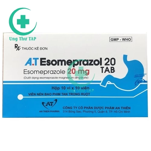 A.T Esomeprazol 20 tab - Điều trị trào ngược dạ dày thực quản