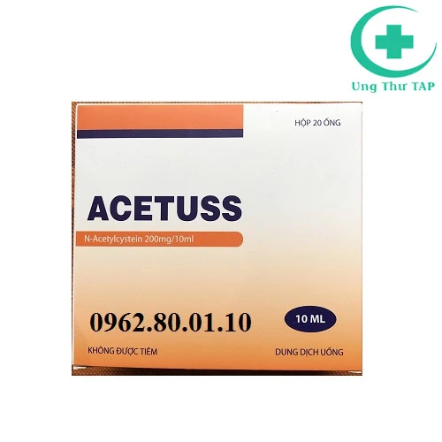 Acetuss 200mg/10ml - Điều trị tiêu nhầy trong bệnh phế quản-phổi