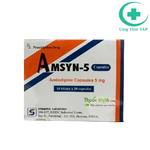 Amsyn 5 - Thuốc điều trị tăng huyết áp, thiếu máu cơ tim
