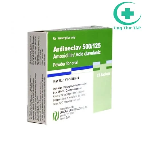 Ardineclav 500/125 Reig Jofre (viên) - Thuốc nhiễm khuẩn
