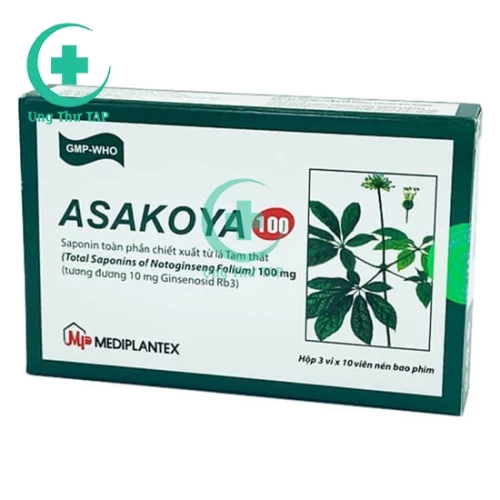 Asakoya 100mg - Thuốc điều trị đau co thắt ngực của Mediplantex
