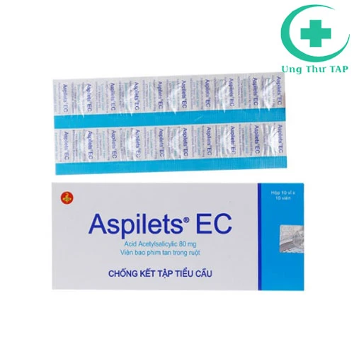 Aspilets EC 80mg - Thuốc dự phòng nhồi máu cơ tim & đột quỵ