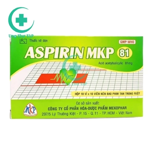 Aspirin MKP 81 - Thuốc dự phòng thứ phát nhồi máu cơ tim, đột quỵ