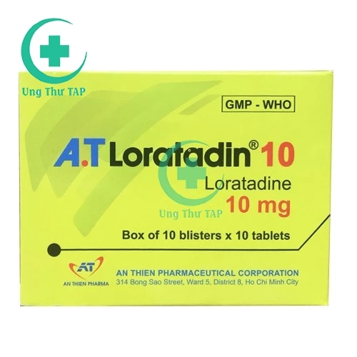 A.T Loratadin 10mg - Thuốc điều trị viêm mũi dị ứng, mề đay