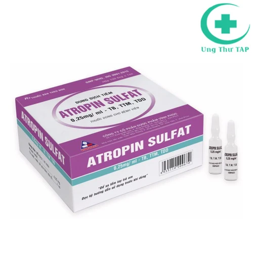 Atropin 0,25mg - Thuốc chống co thắt cơ trơn hiệu quả