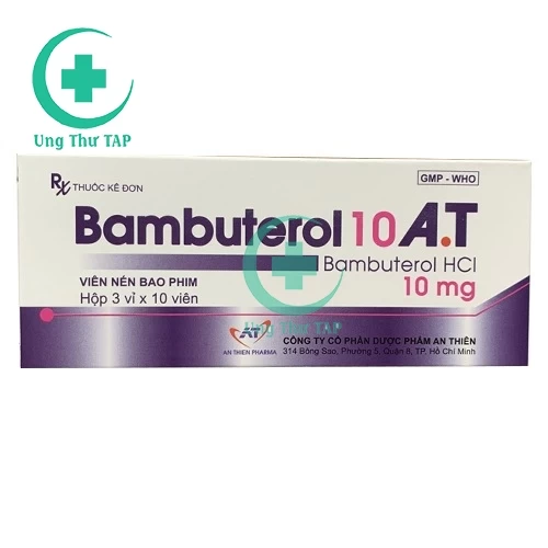 Bambuterol 10 A.T - Thuốc điều trị hen phế quản, viêm phế quản (10 hộp)