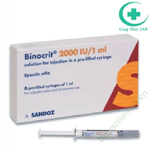 Binocrit 2000IU/ml inj 6'S - Thuốc điều trị thiếu máu hiệu quả