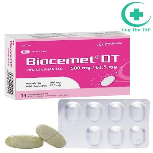 Biocemet DT 500mg/62,5mg - Thuốc trị viêm  amiđan, trị nhiễm khuẩn