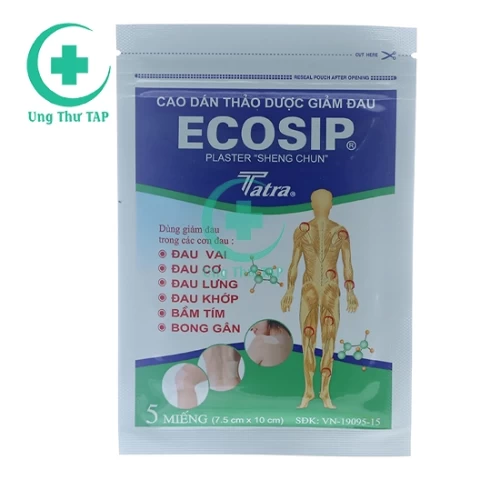 Cao dán Ecosip thảo dược - Miếng dán điều trị bầm tím, bong gân