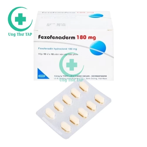 Fexofenaderm 180mg - Thuốc trị viêm mũi dị ứng, mề đay vô căn