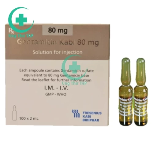 Gentamicin Kabi 80mg/2ml - Thuốc điều trị  nhiễm khuẩn toàn thân