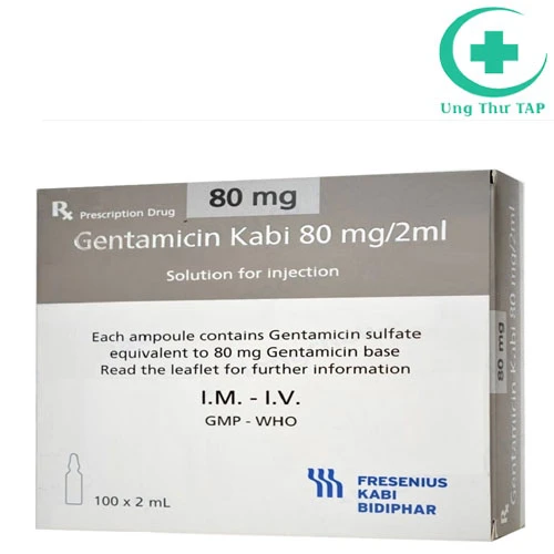 Gentamicin Kabi 80mg/2ml - Thuốc điều trị  nhiễm khuẩn toàn thân