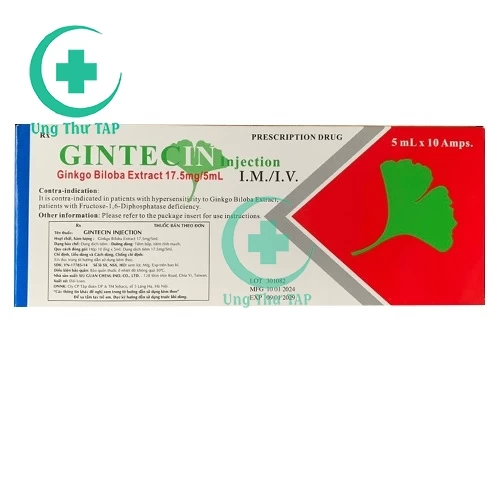 Gintecin injection 17,5mg/5ml - Điều trị giảm trí nhớ, trầm cảm