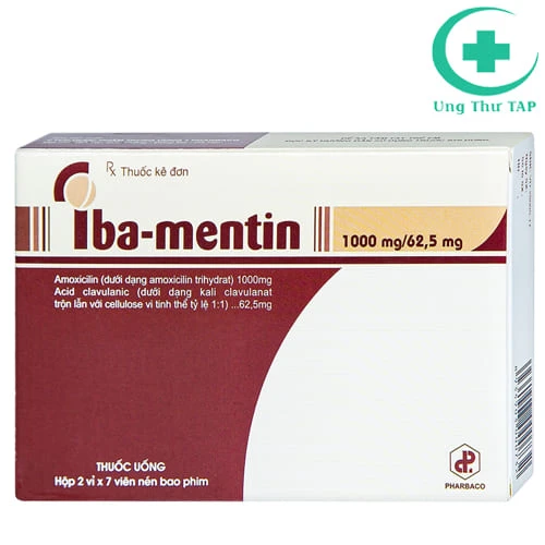 Iba-Mentin 1000mg/ 62,5mg - Thuốc điều trị nhiễm khuẩn hiệu quả