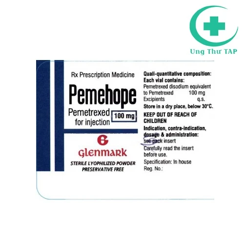 Pemehope 100mg Glenmark - Thuốc điều trị ung thư phổi hiệu quả