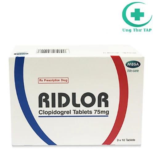Ridlor 75mg - Thuốc phòng và điều trị nhồi máu cơ tim, đột quỵ