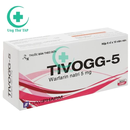 Tivogg 5mg - Giúp dự phòng tắc mạch ở người mắc bệnh tim