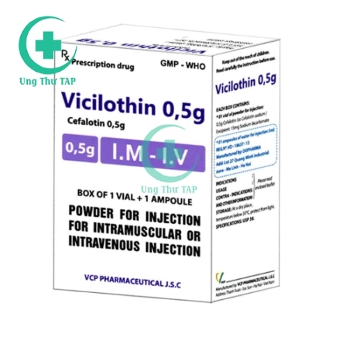 Vicilothin 0,5g - Thuốc điều trị nhiễm trùng hiệu quả và an toàn
