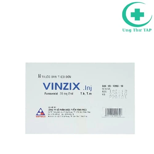 Vinzix 20mg/2ml Vinphaco - Điều trị phù do tim, gan, thận