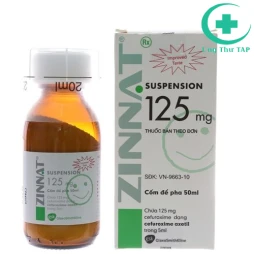 Zinnat Suspension 125mg - Thuốc trị nhiễm khuẩn đường hô hấp