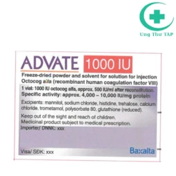 Advate 1000IU Baxalta - Thuốc điều trị và dự phòng xuất huyết