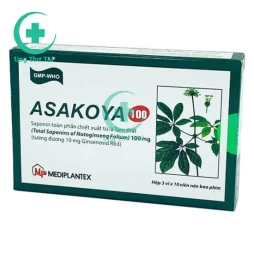 Asakoya 100mg - Thuốc điều trị đau co thắt ngực của Mediplantex