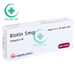 Biotin 5mg Mediplantex - Thuốc điều trị rụng tóc, viêm da