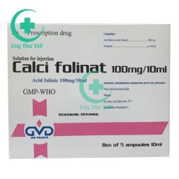 Calci folinat 100mg/10ml - Thuốc điều trị rối loạn tế bào máu