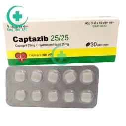 Captazib 25/25 - Thuốc điều trị tăng huyết áp của Tipharco