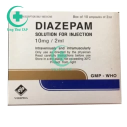  Diazepam 10mg/2ml Vidipha - Thuốc điều trị lo âu, trầm cảm