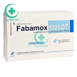 Fabamox 1000 DT - Thuốc điều trị Nhiễm khuẩn đường hô hấp trên