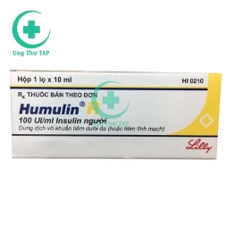 Humulin R Inj 1000UI/10ml - Điều trị đái tháo đường hiệu quả